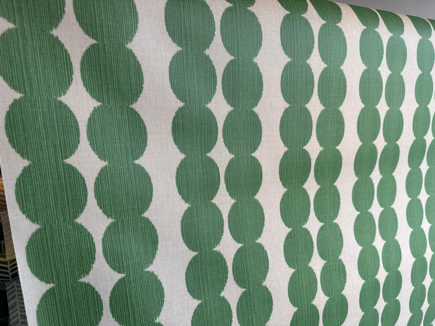 Emerald Green and Cream PVC Wipe Clean Tablecloth