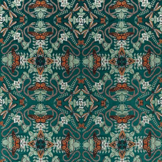 Emerald Forest Teal Jacquard
