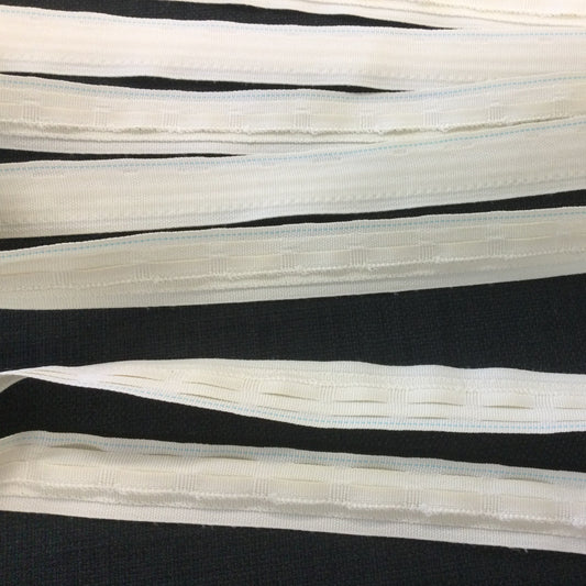Roman Blind Tape Woven Pockets 20mm Slotted Tape Cream